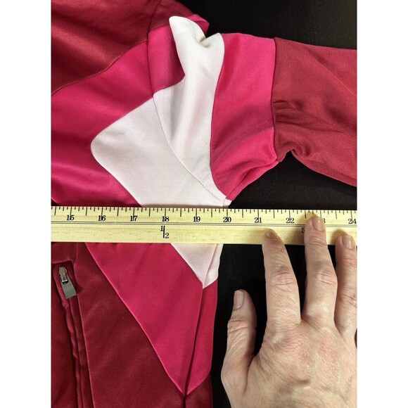Maje Track Jacket Red Pink White Colorblock 40 Full Zip Front Retro Streetwear - Picture 10 of 13